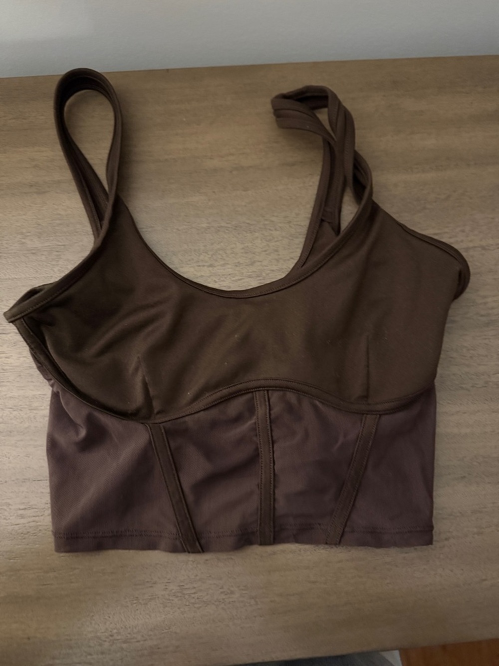 Women's Brown Crop Bralette - Classic Supportive Tank